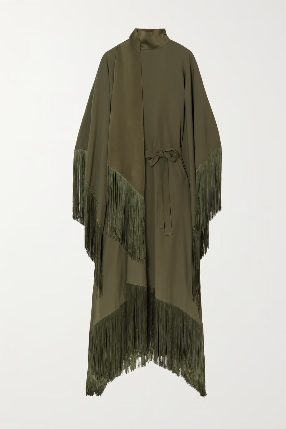 Women's Green Crepe Kaftan-BlackBeads