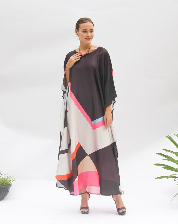 Women's Satin Silk Kaftans - BlackBeads