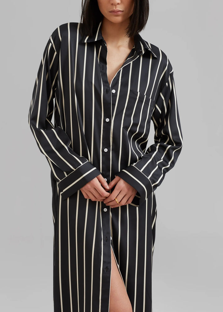 Shirt Dress Striped With Relaxed Fit By BlackBeads