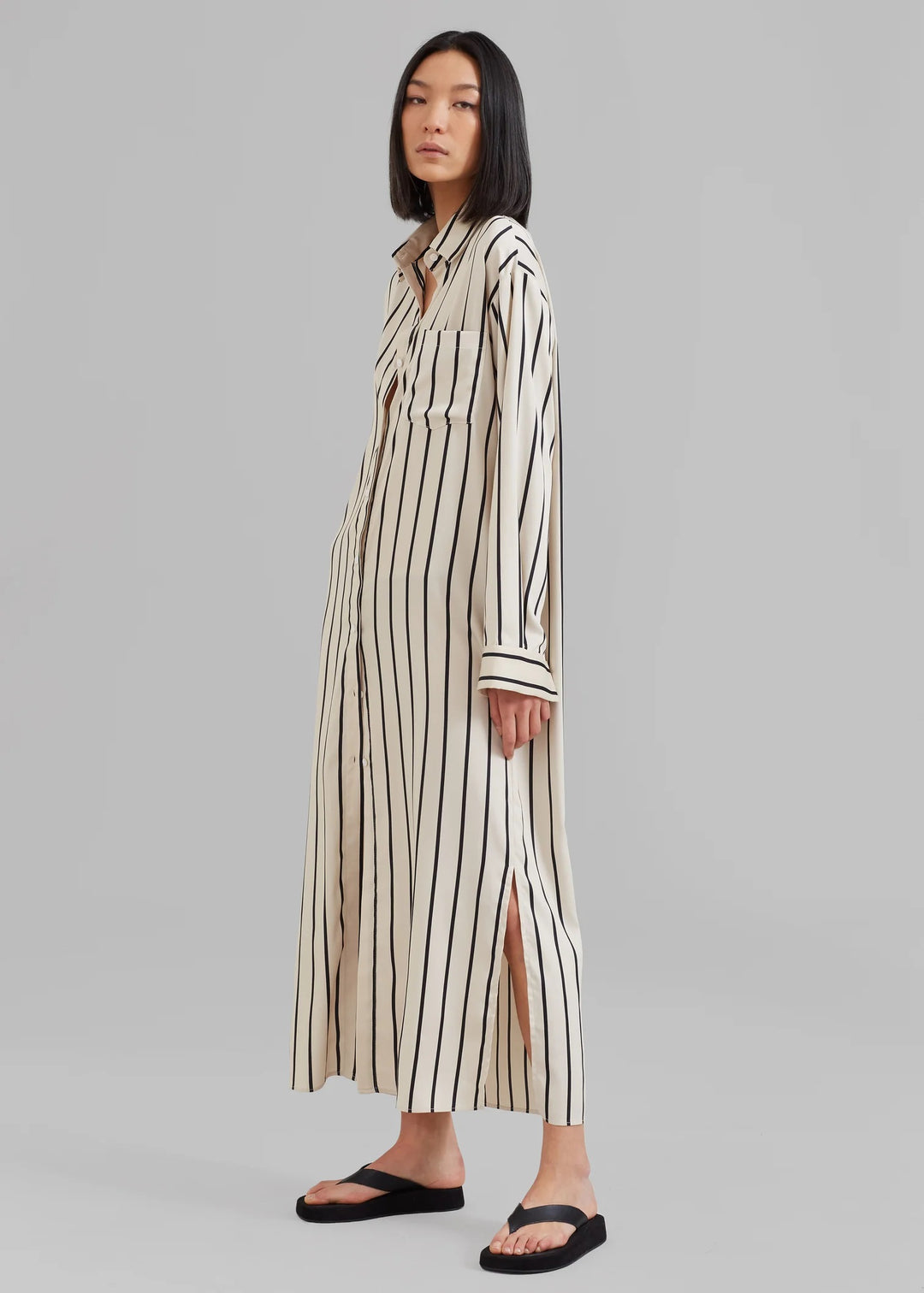 Shirt Dress Striped With Relaxed Fit By BlackBeads