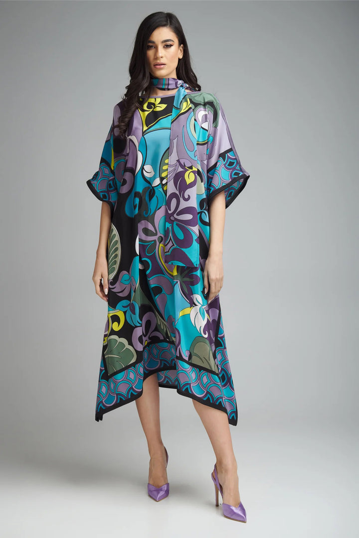 Women's Multi Color Crepe Kaftans - BlackBeads