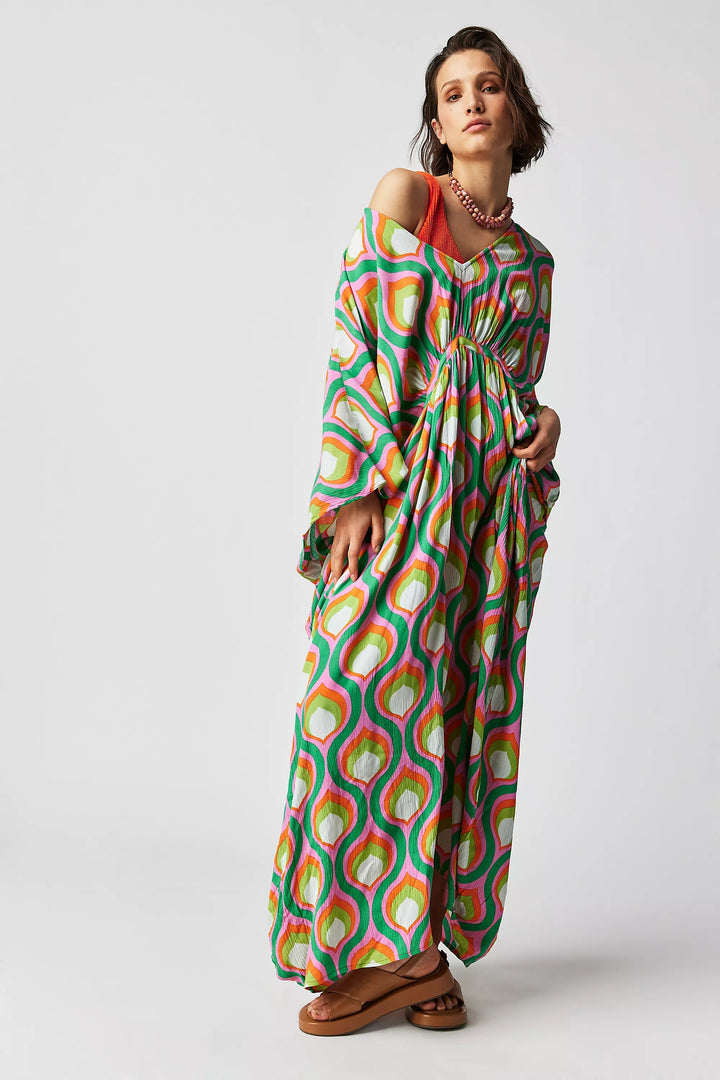 Women's Green Crush Kaftan-BlackBeads