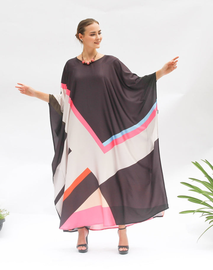 Women's Satin Silk Kaftans - BlackBeads