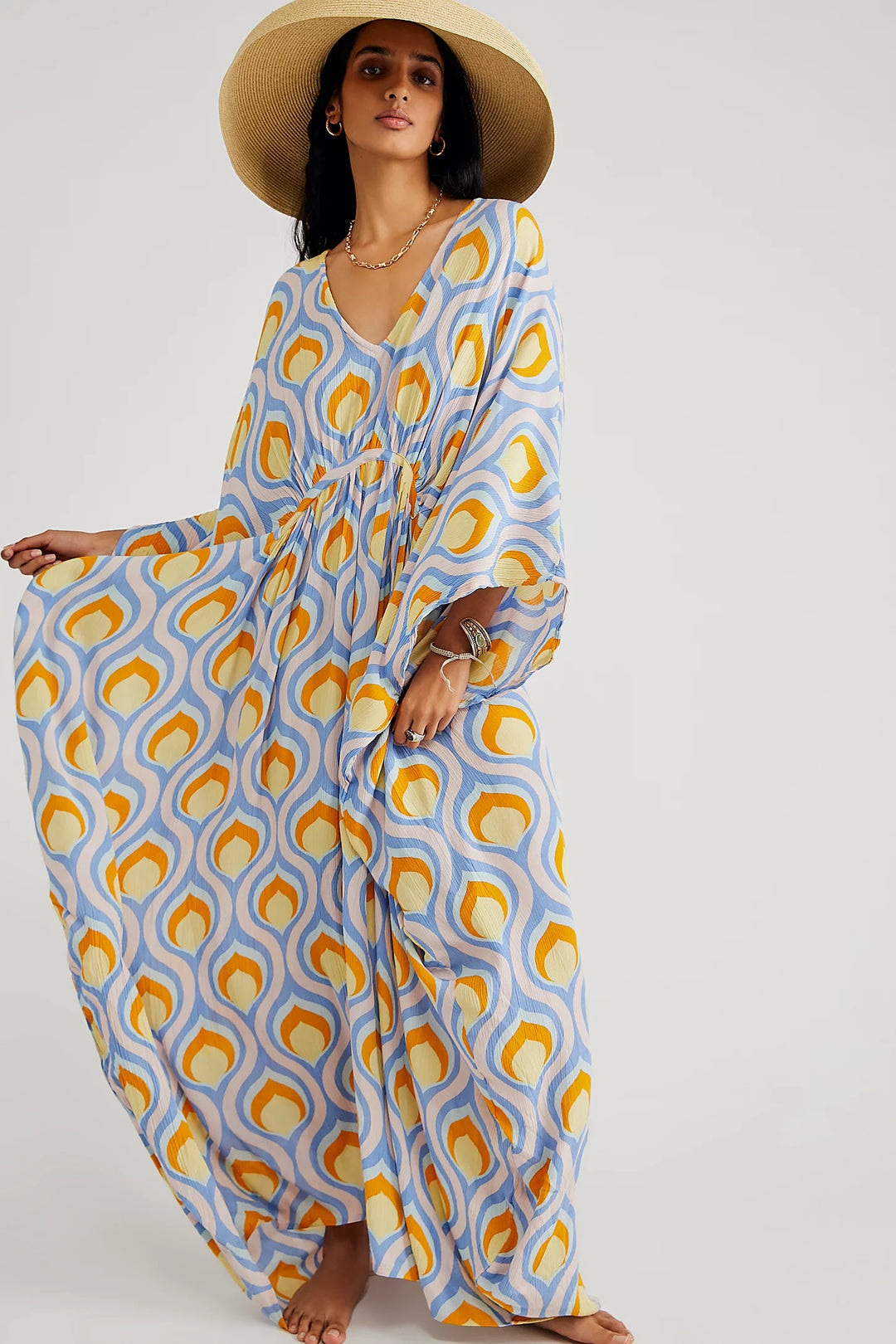 Women's Blue Crush Kaftan-BlackBeads