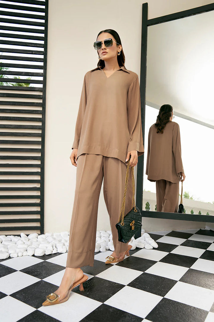 Women's Beige Korean BSY Co-Ord Set