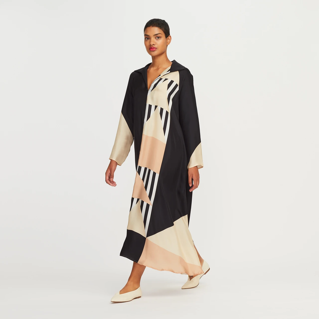 Women's French Crepe Kaftans - BlackBeads