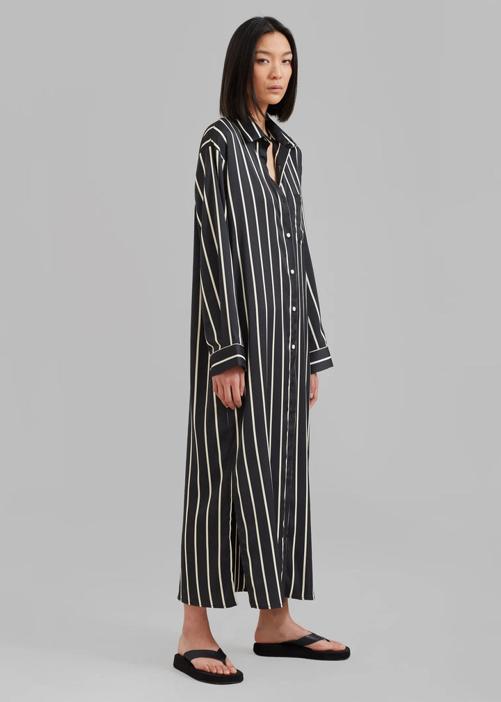 Shirt Dress Striped With Relaxed Fit By BlackBeads