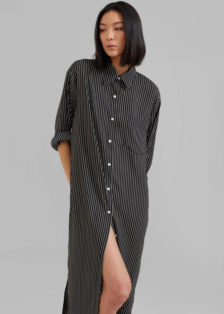 Stylish Striped Shirt Dress For Women By BlackBeads