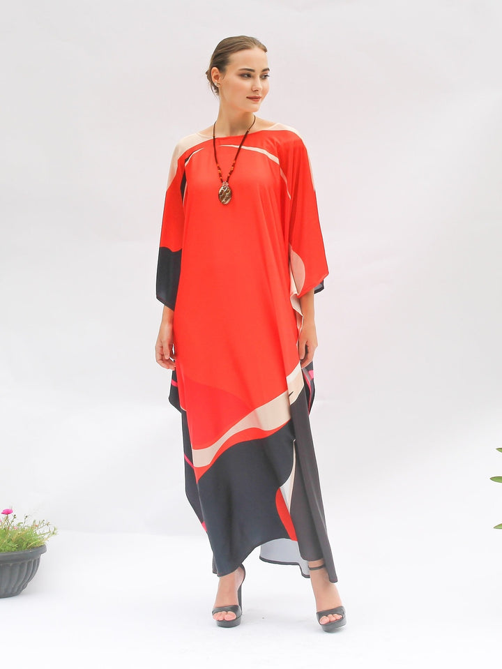 Women's Satin Silk Kaftans - BlackBeads