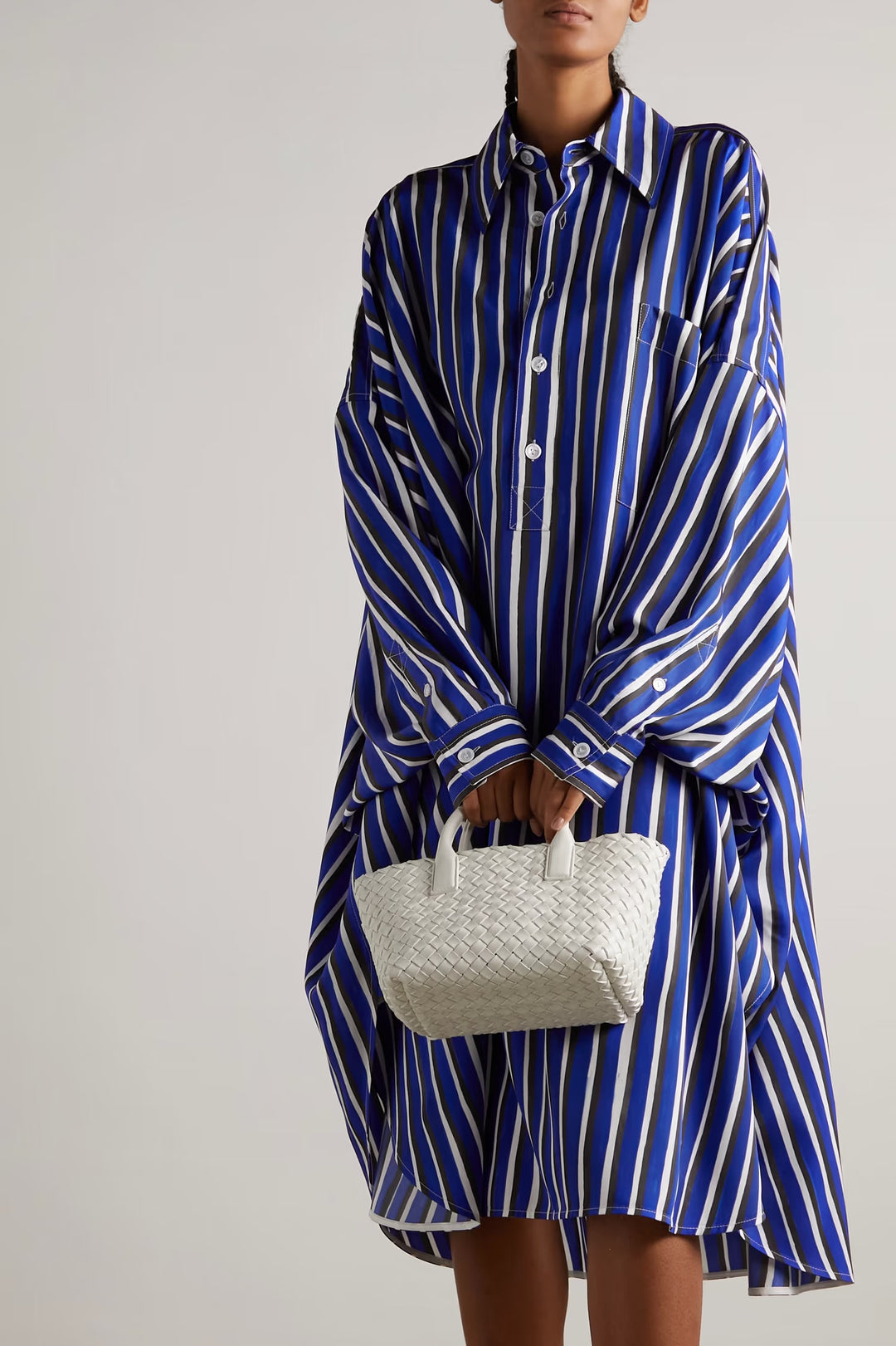 Blue Stripe Shirt Dress by BlackBeads