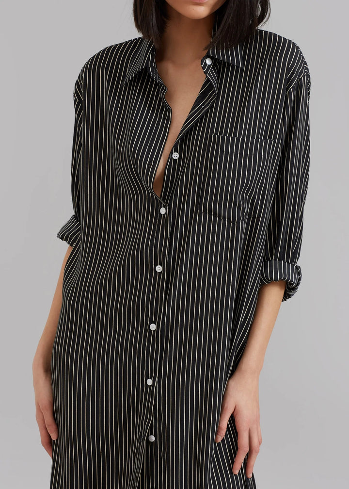 Stylish Striped Shirt Dress For Women By BlackBeads