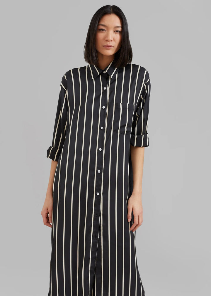 Shirt Dress Striped With Relaxed Fit By BlackBeads