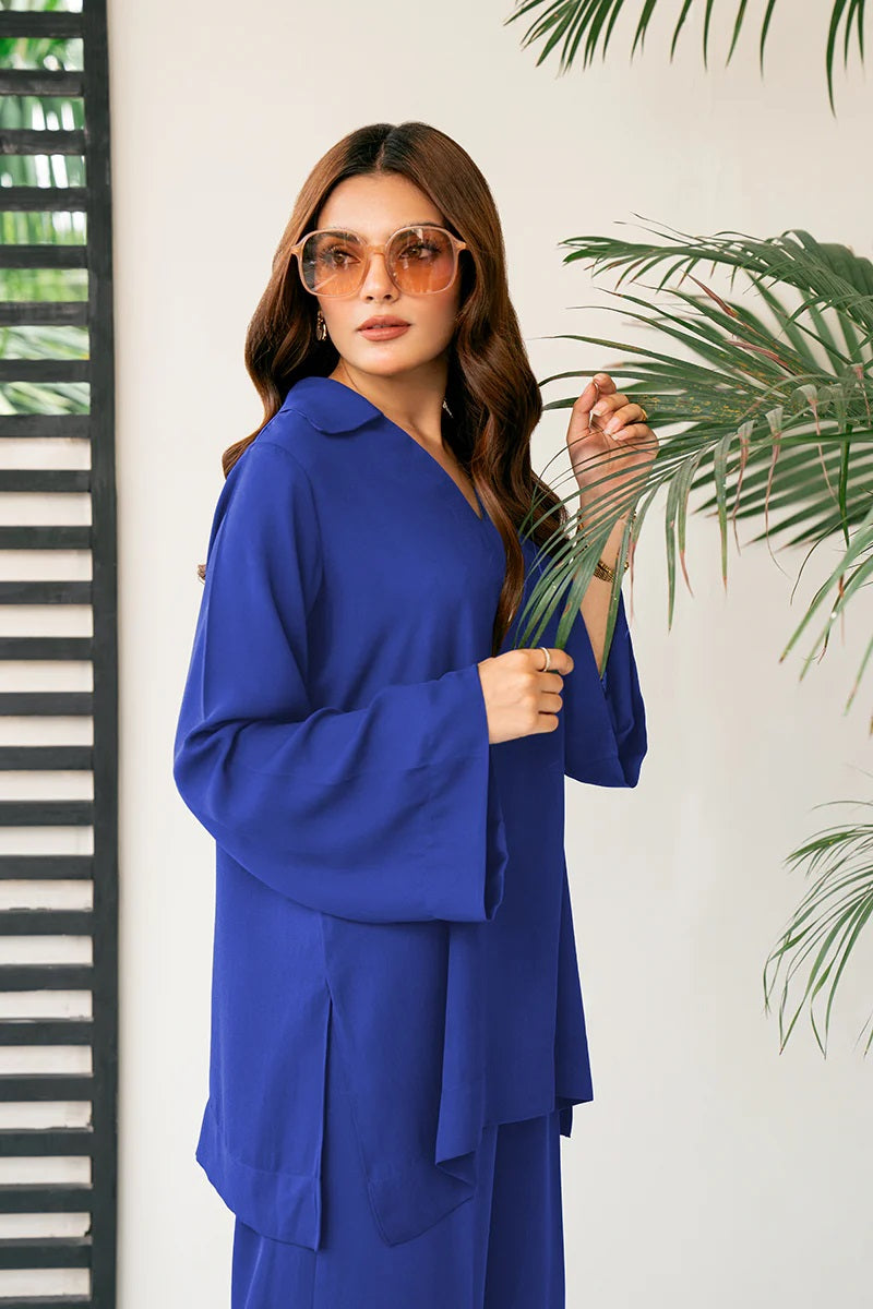 Women's Royal Blue Korean BSY Co-Ord Set