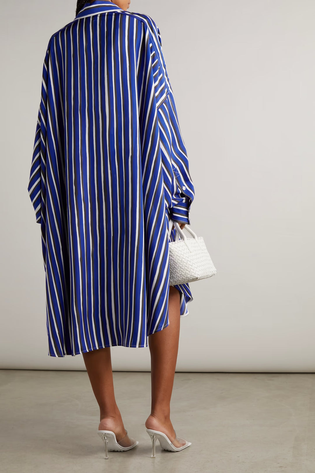 Blue Stripe Shirt Dress by BlackBeads