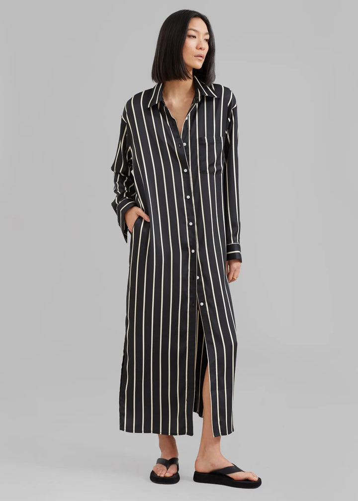 Shirt Dress Striped With Relaxed Fit By BlackBeads