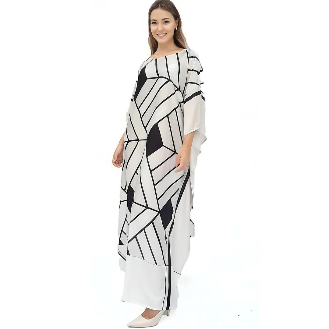 Women's White Satin Kaftans - BlackBeads