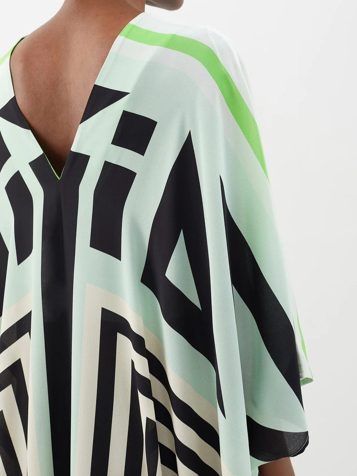 Abstract Silk Kaftan Dress by BlackBeads