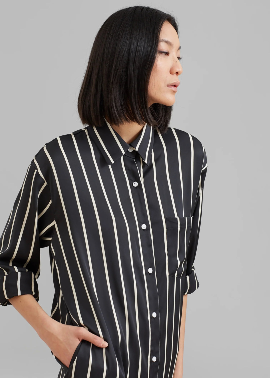 Shirt Dress Striped With Relaxed Fit By BlackBeads