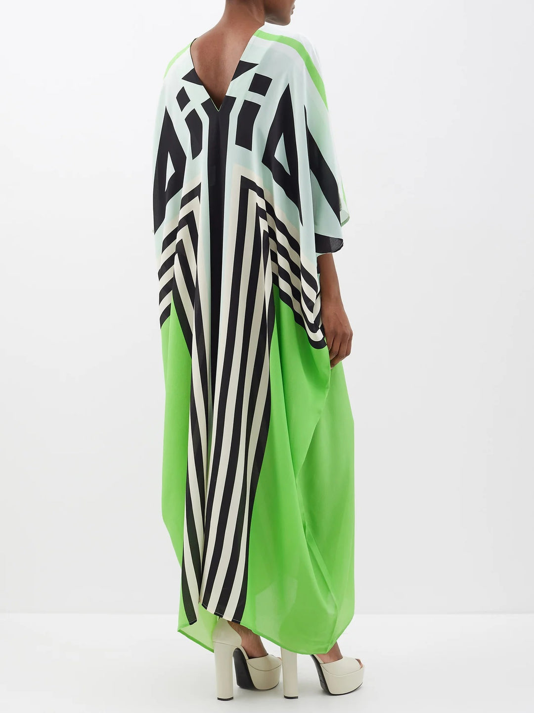 Abstract Silk Kaftan Dress by BlackBeads