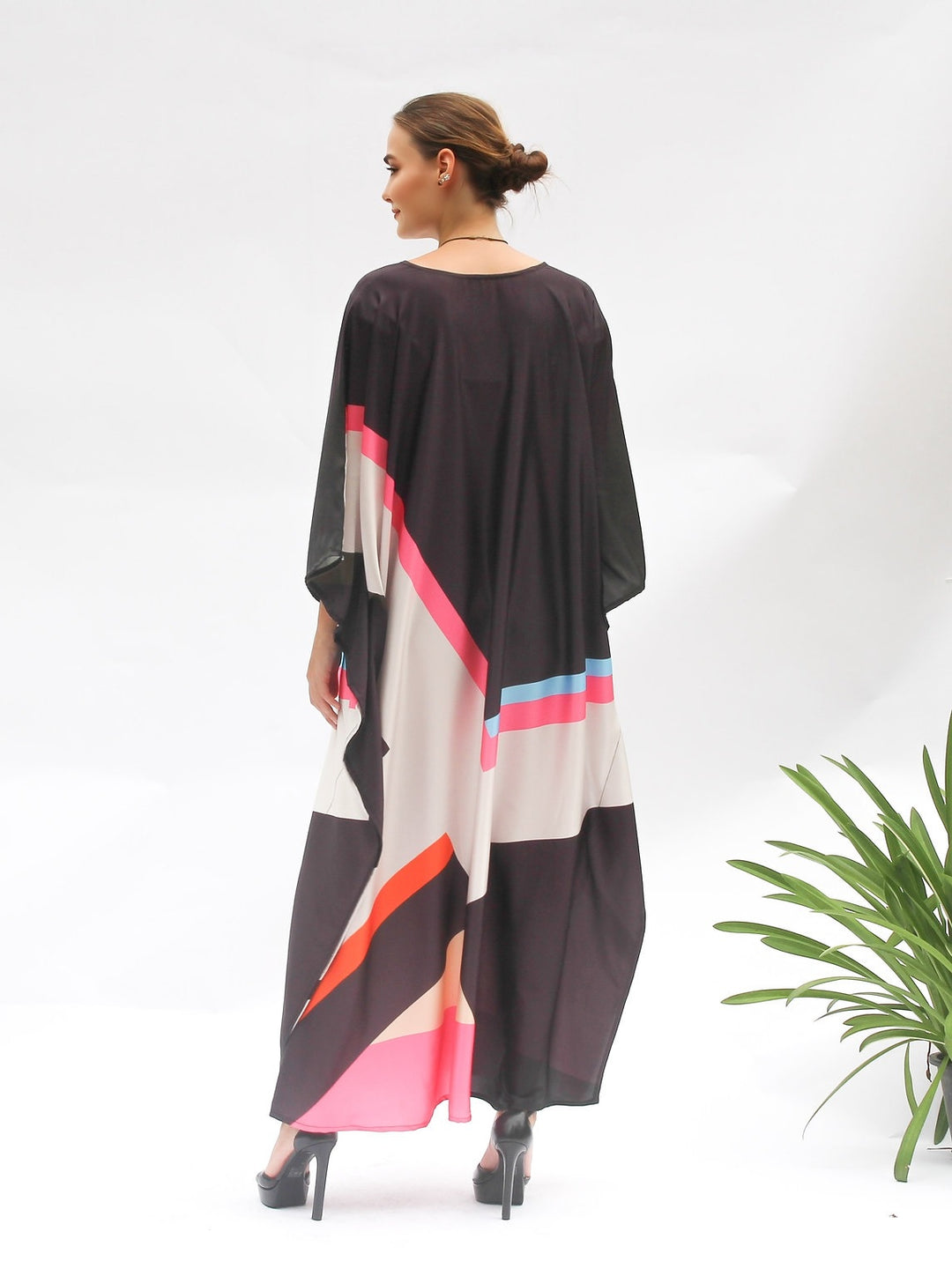 Women's Satin Silk Kaftans - BlackBeads