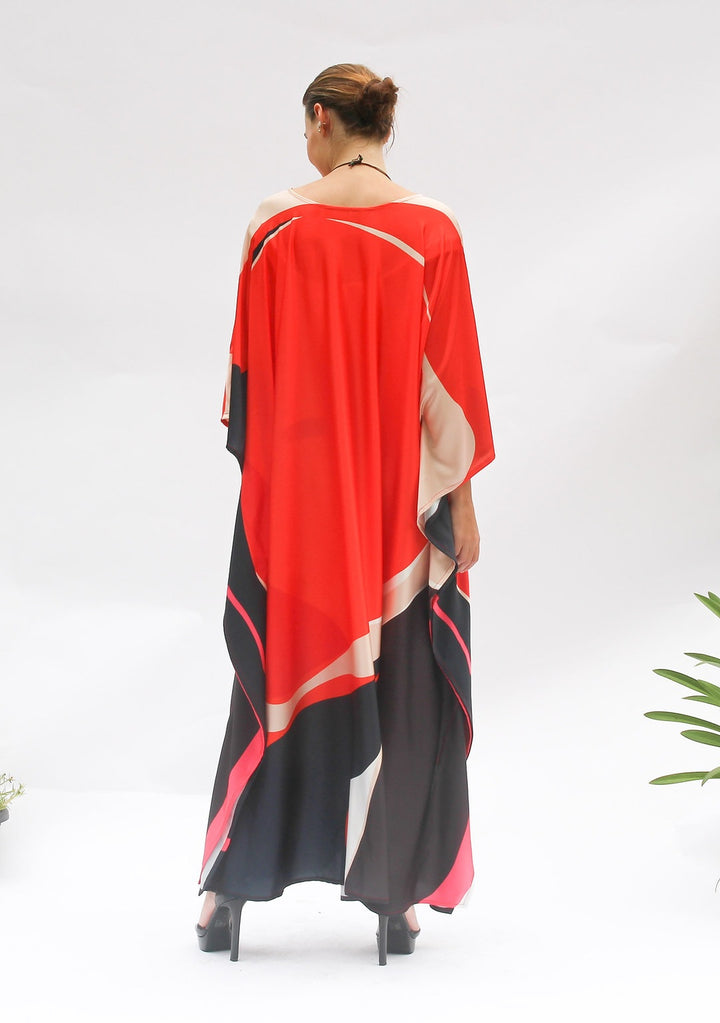 Women's Satin Silk Kaftans - BlackBeads