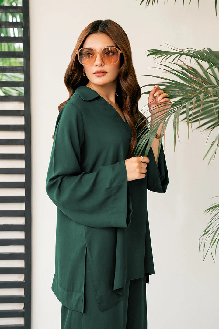 Women's Dark Green Korean BSY Co-Ord Set