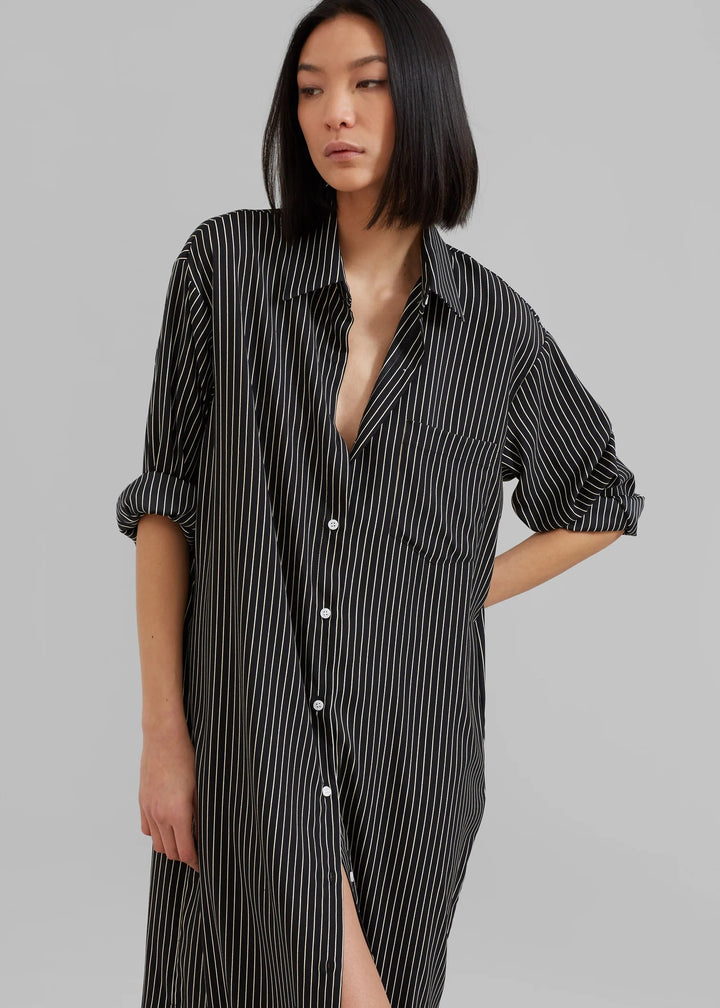 Stylish Striped Shirt Dress For Women By BlackBeads