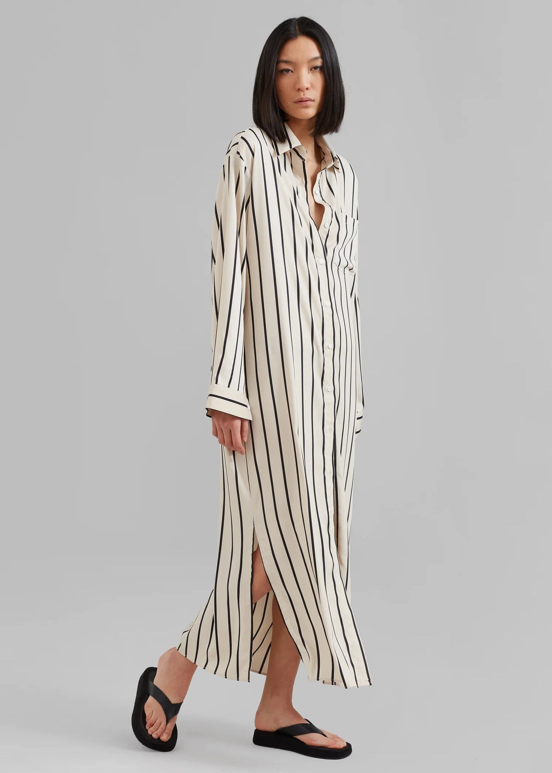 Shirt Dress Striped With Relaxed Fit By BlackBeads