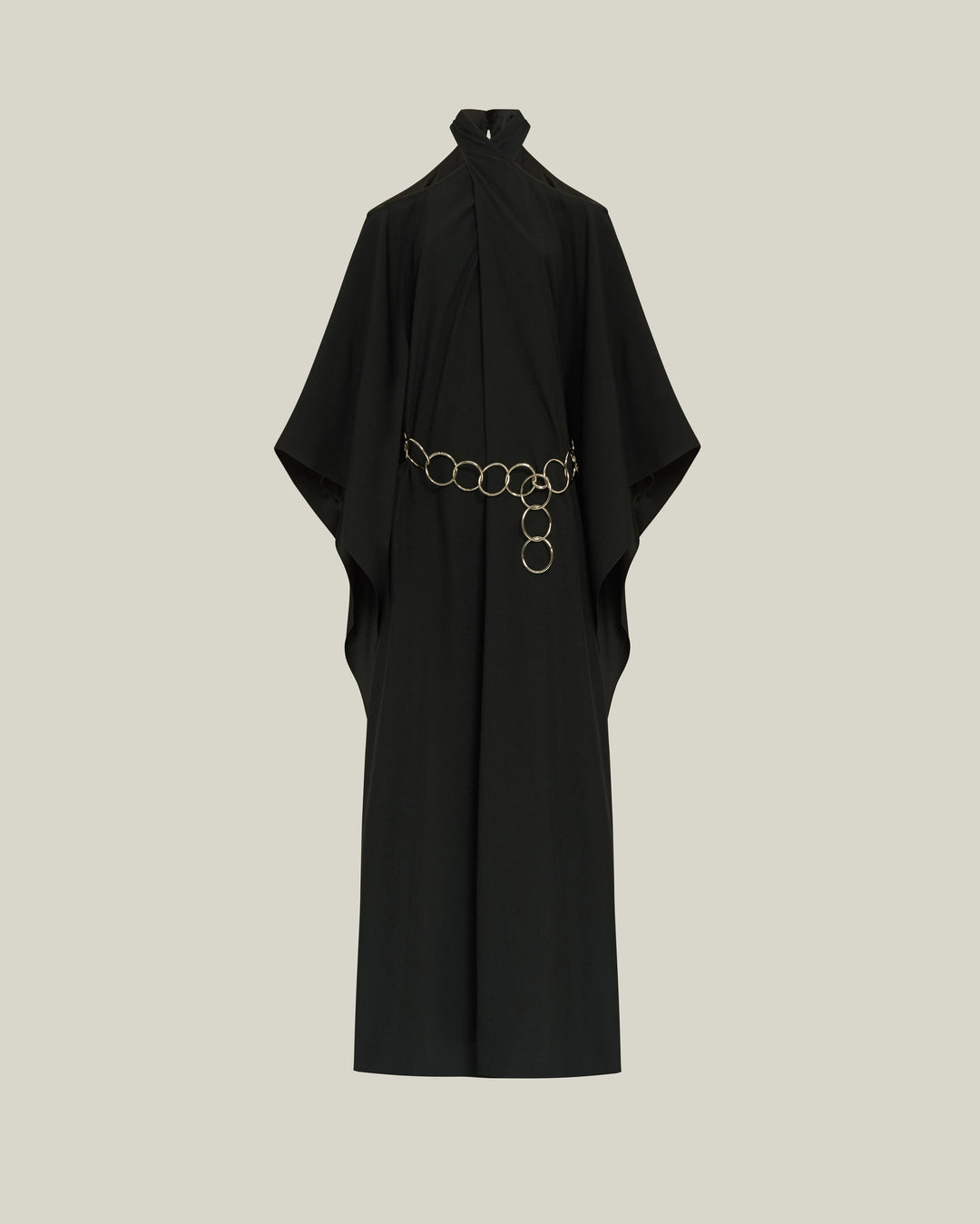 Women's Black Premium Fluid Crepe Kaftan