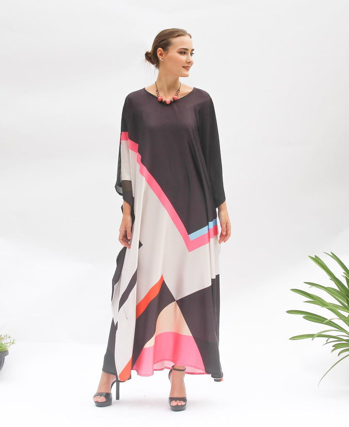 Women's Satin Silk Kaftans - BlackBeads