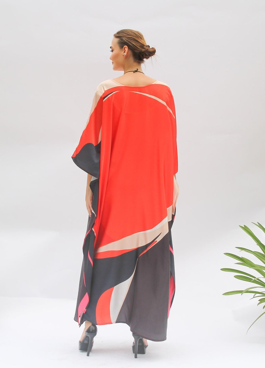 Women's Satin Silk Kaftans - BlackBeads