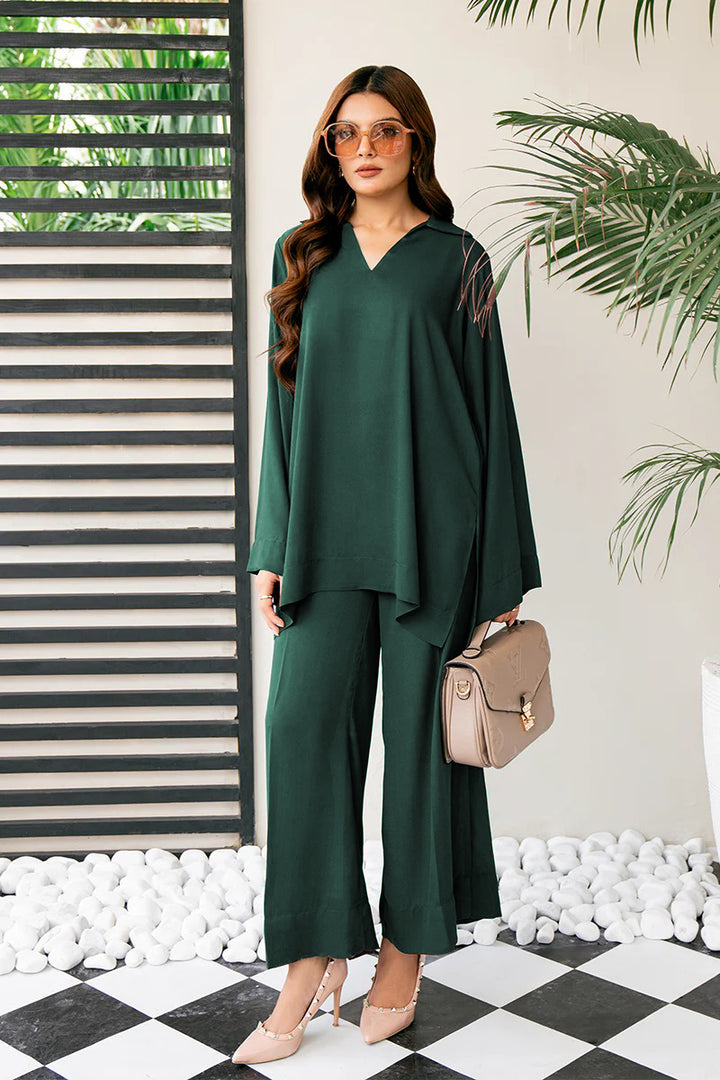 Women's Dark Green Korean BSY Co-Ord Set