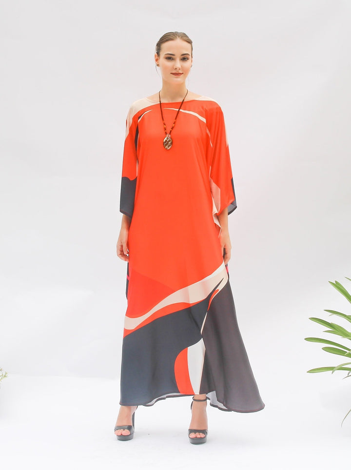 Women's Satin Silk Kaftans - BlackBeads