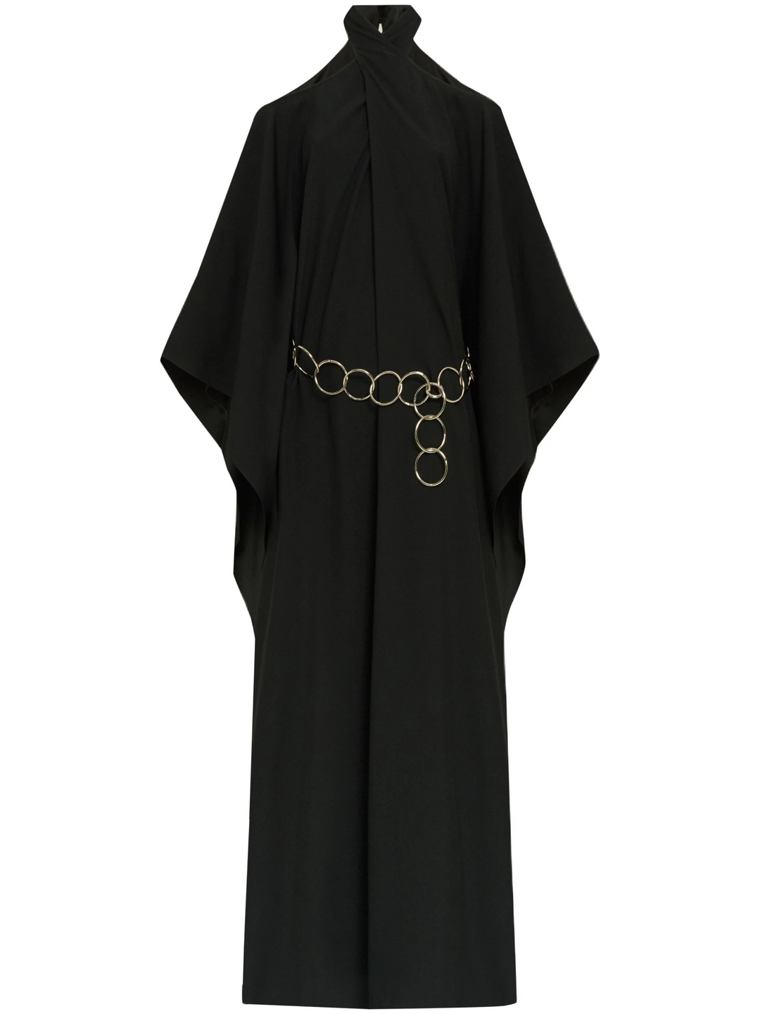 Women's Black Premium Fluid Crepe Kaftan