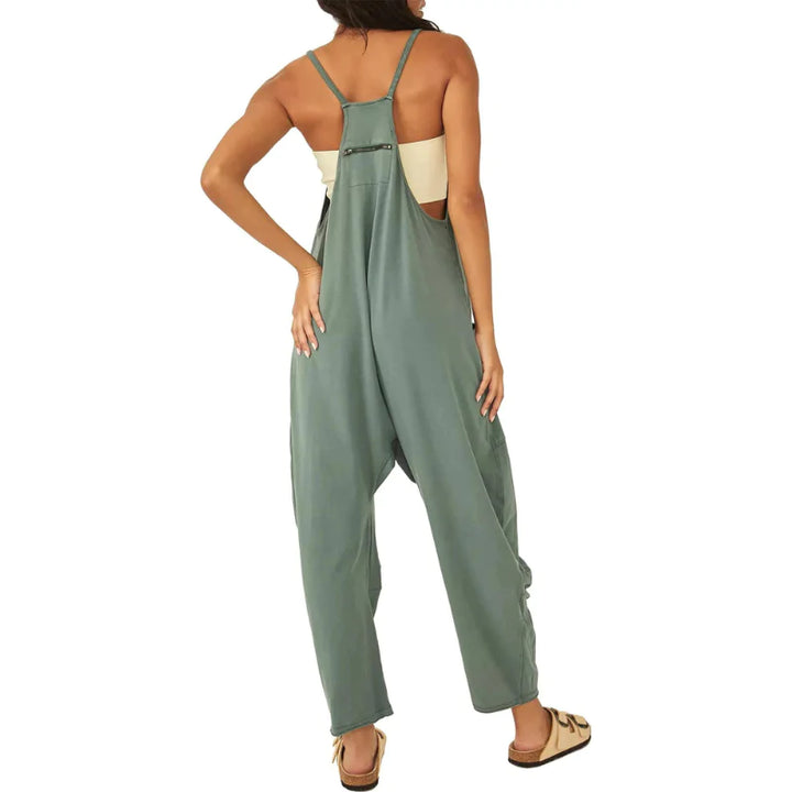 Women's Wide Leg Jumpsuit With Pockets - BlackBeads