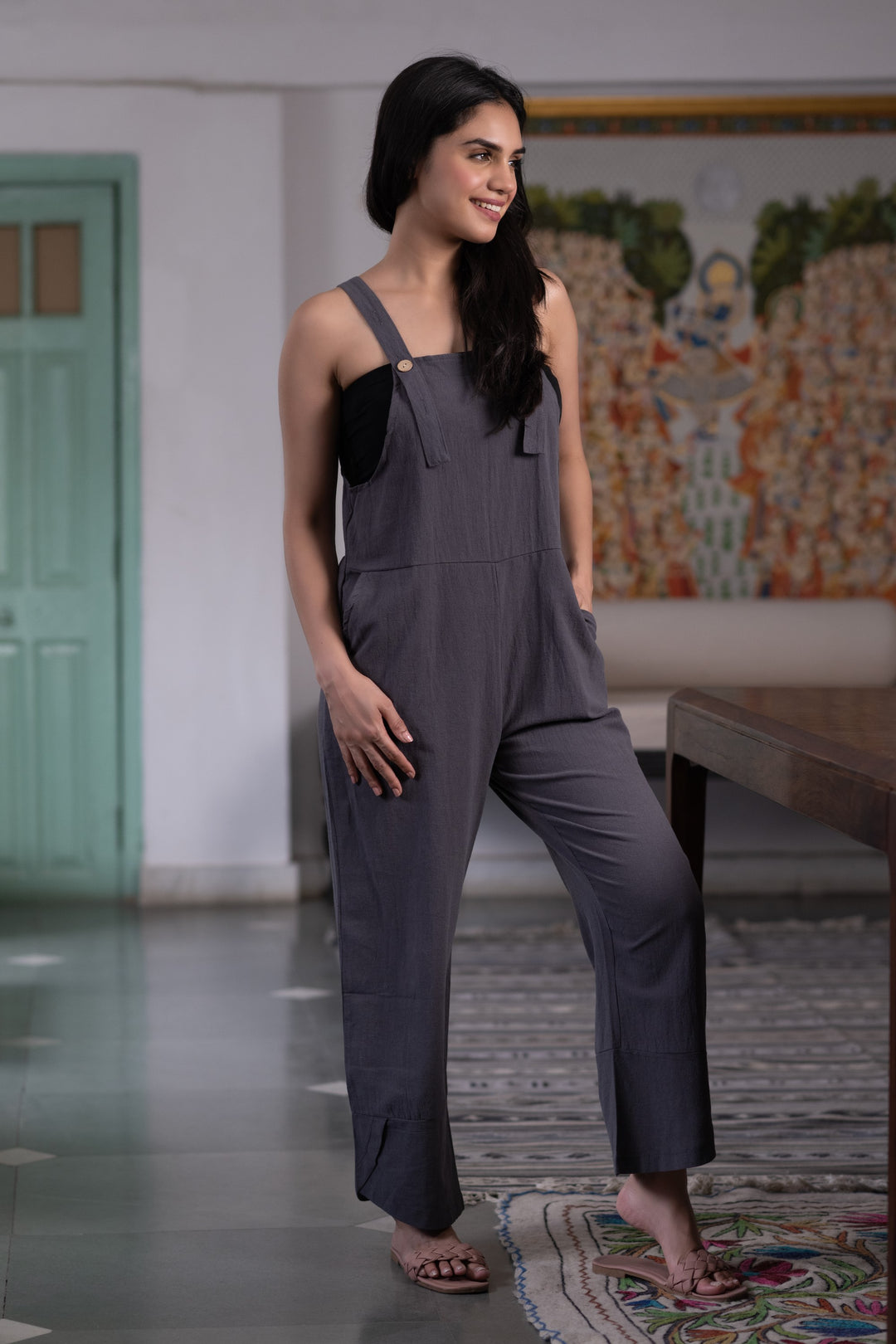 Women’s Comfy Jumpsuit with adjustable straps - Blackbeads