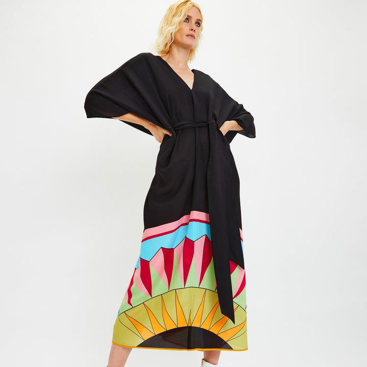 Women's  Chelsea Georgette Kaftans - Black beads