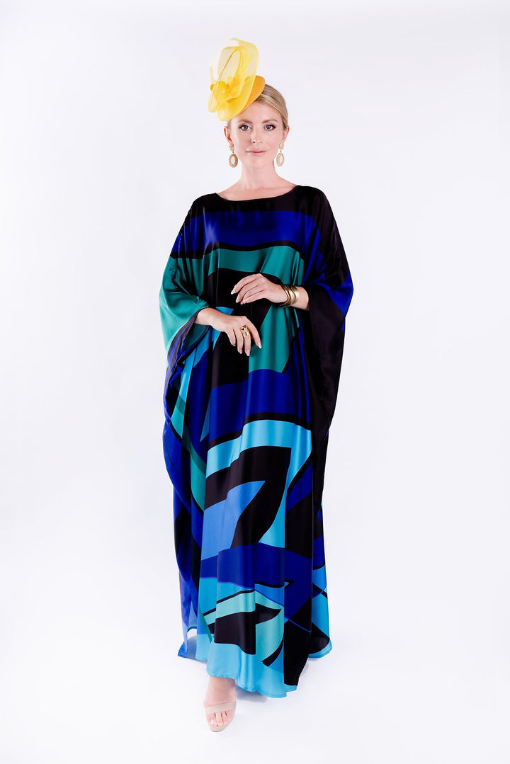 Women's Satin Silk Kaftans - BlackBeads