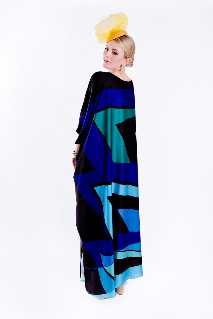 Women's Satin Silk Kaftans - BlackBeads