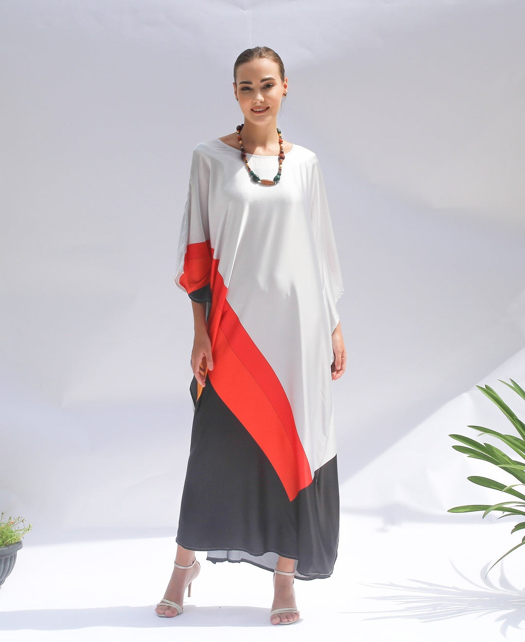 Women's Satin Silk Kaftans - BlackBeads