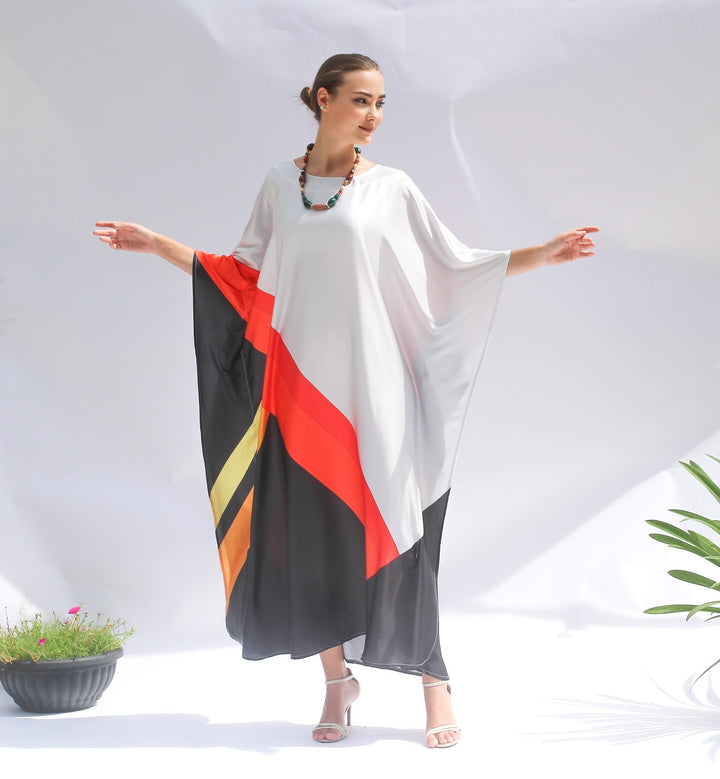 Women's Satin Silk Kaftans - BlackBeads