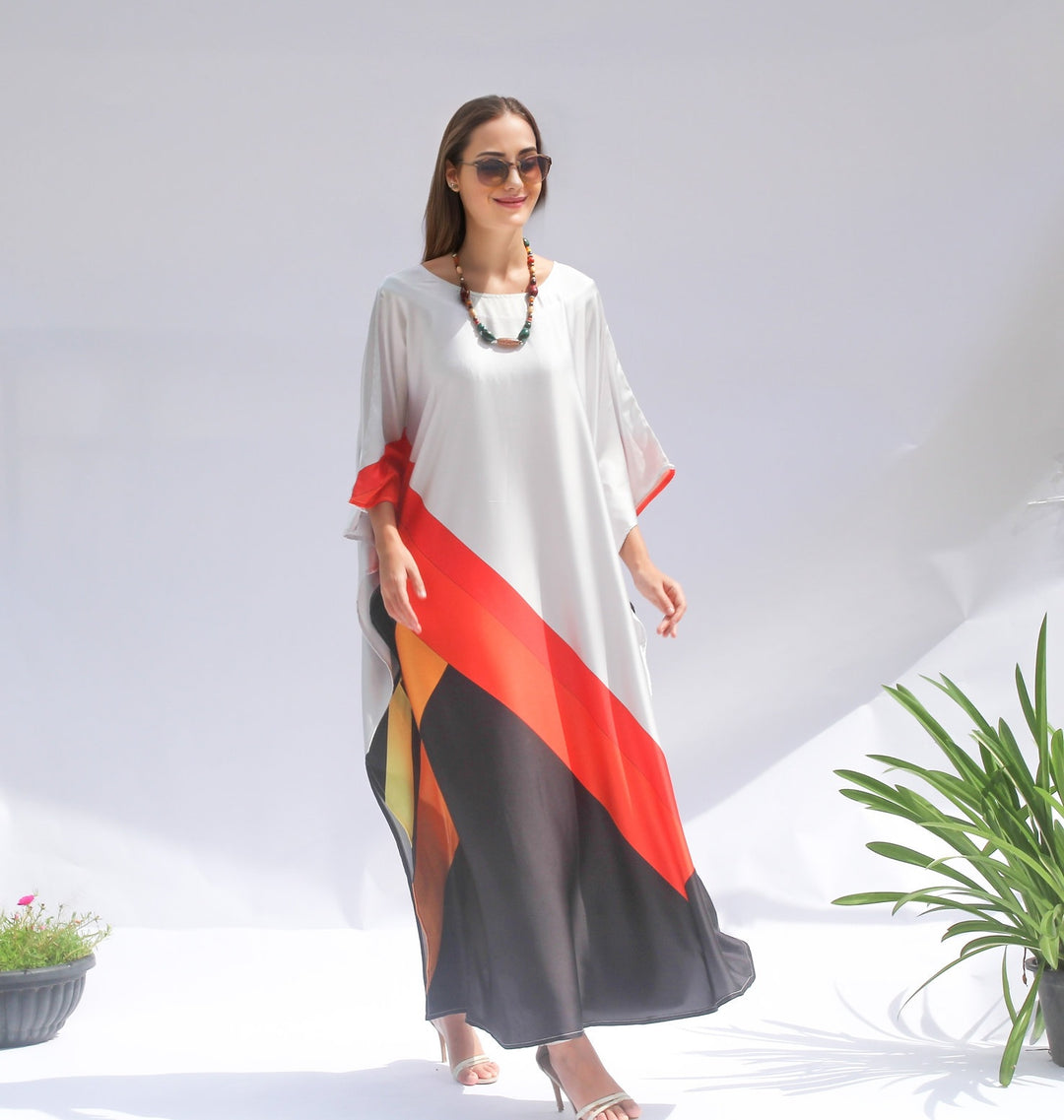 Women's Satin Silk Kaftans - BlackBeads