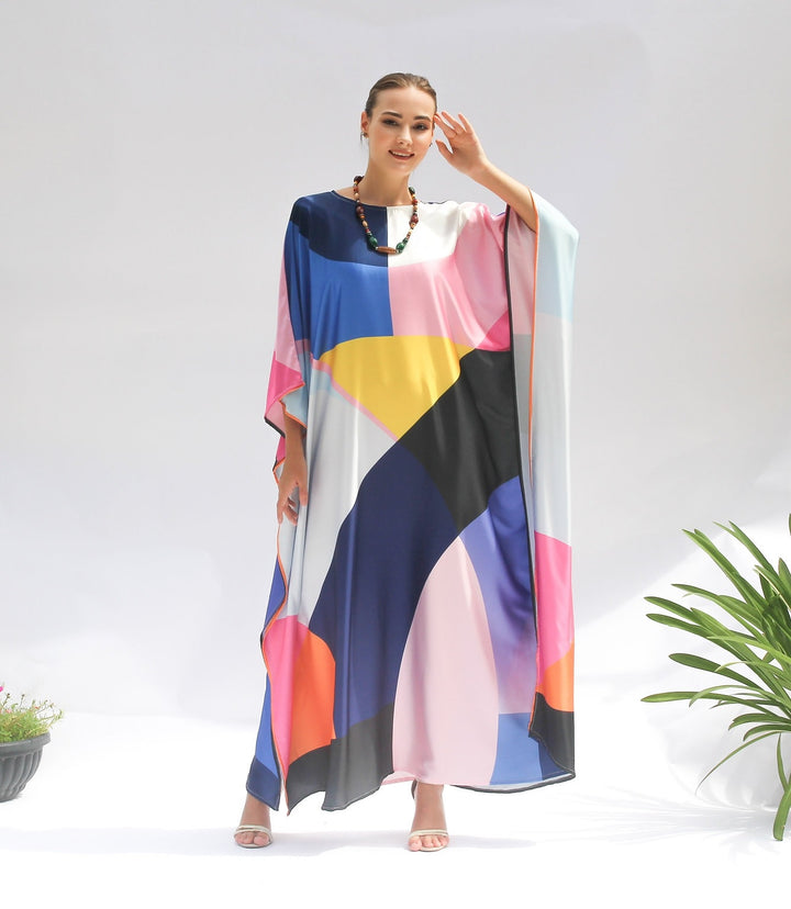 Women's Satin Silk Kaftans - BlackBeads