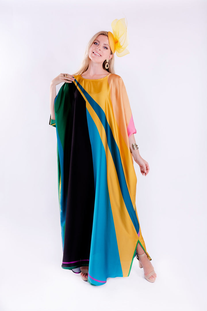 Women's Satin Silk Kaftans - BlackBeads