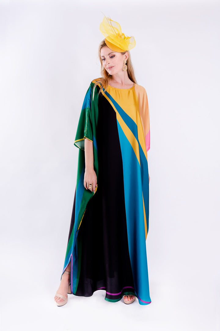 Women's Satin Silk Kaftans - BlackBeads