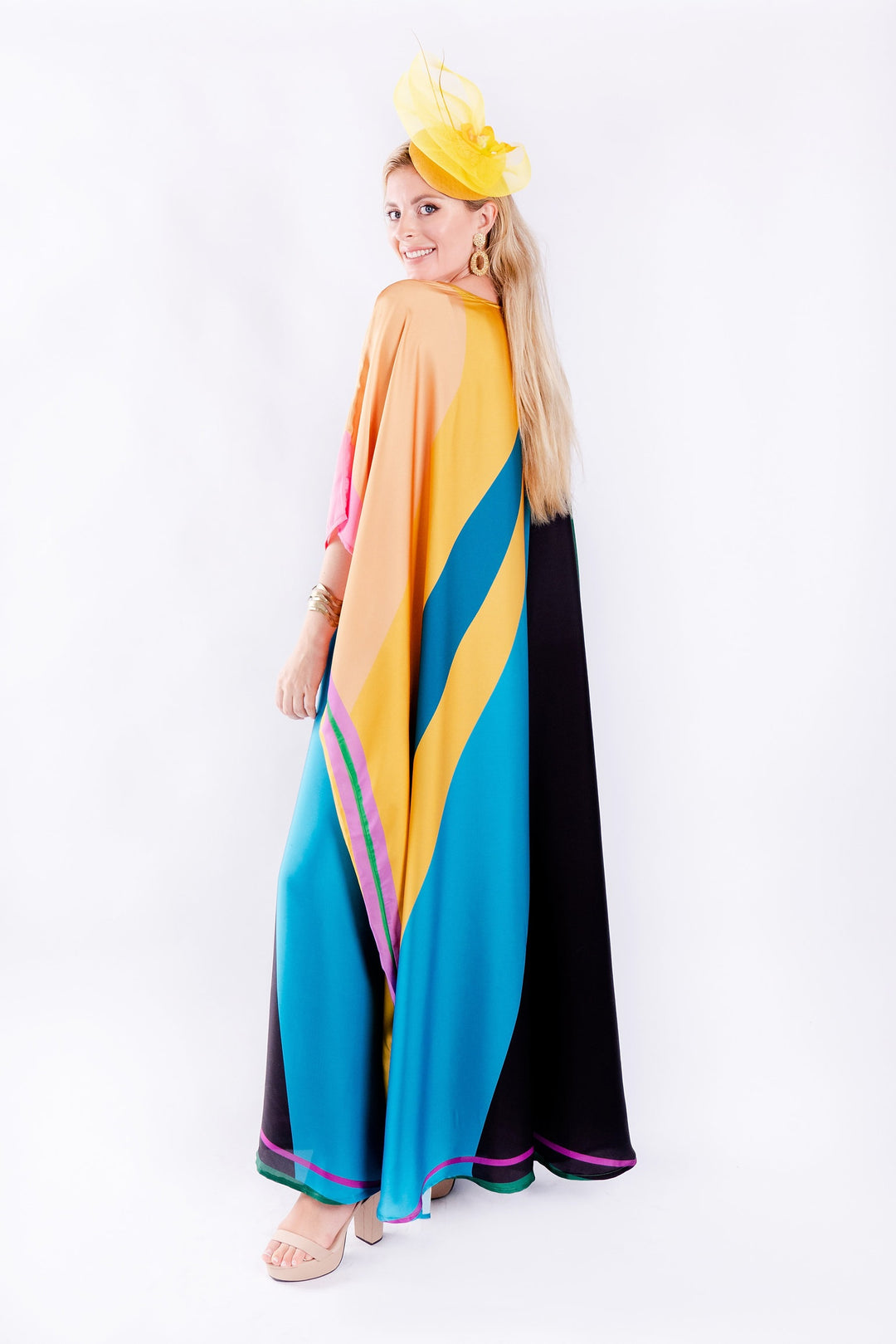 Women's Satin Silk Kaftans - BlackBeads