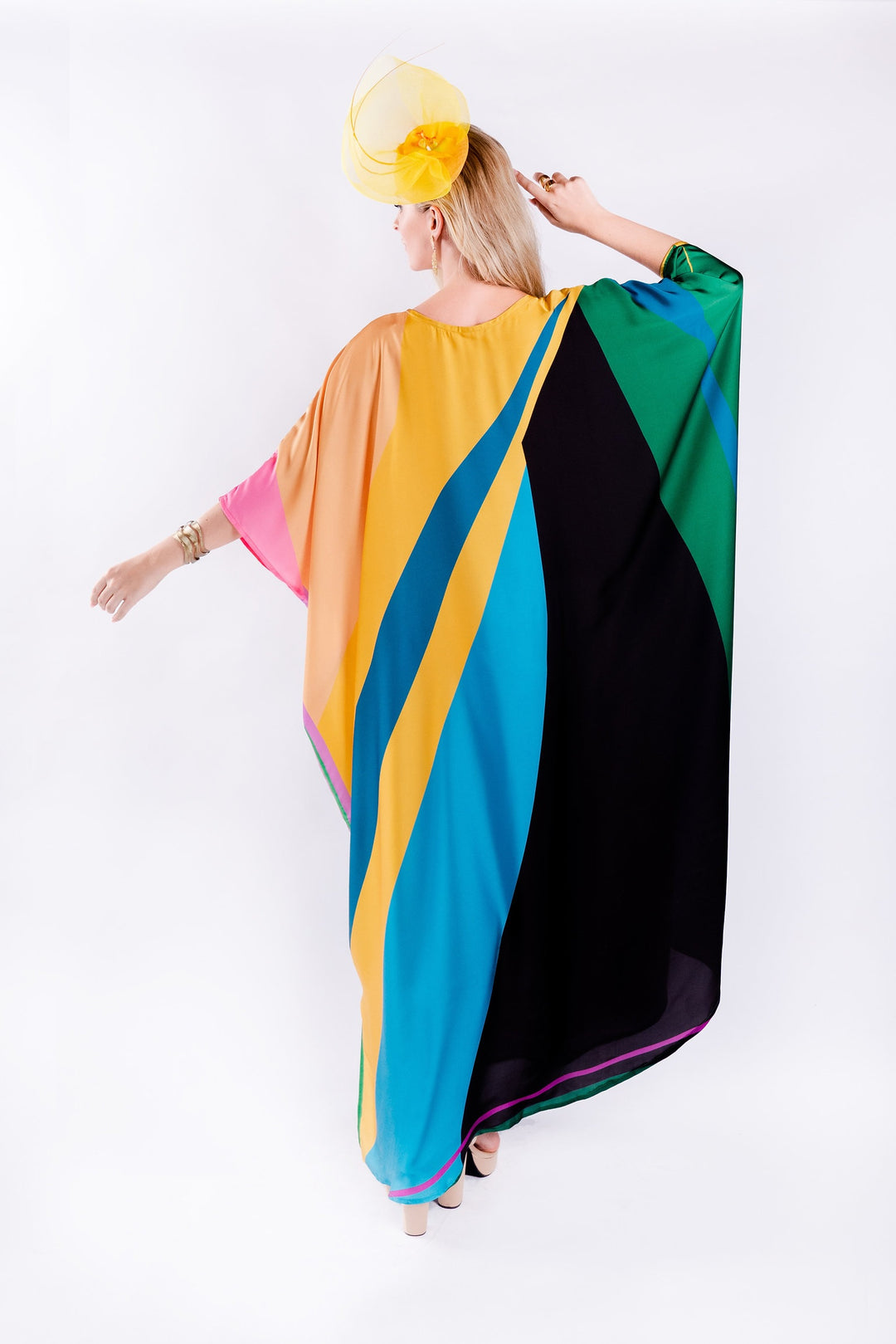 Women's Satin Silk Kaftans - BlackBeads