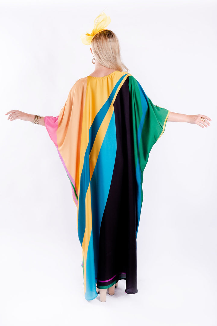 Women's Satin Silk Kaftans - BlackBeads