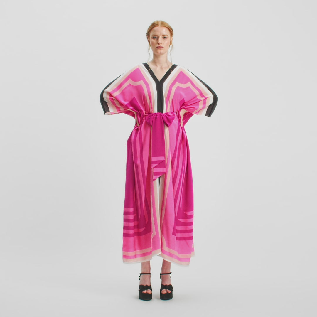 Pretty In Pink Kaftan Dress For Women By BlackBeads