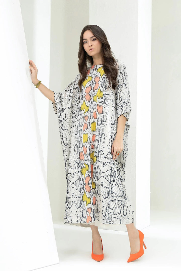 Bold Cheetah Print Satin Silk Kaftan